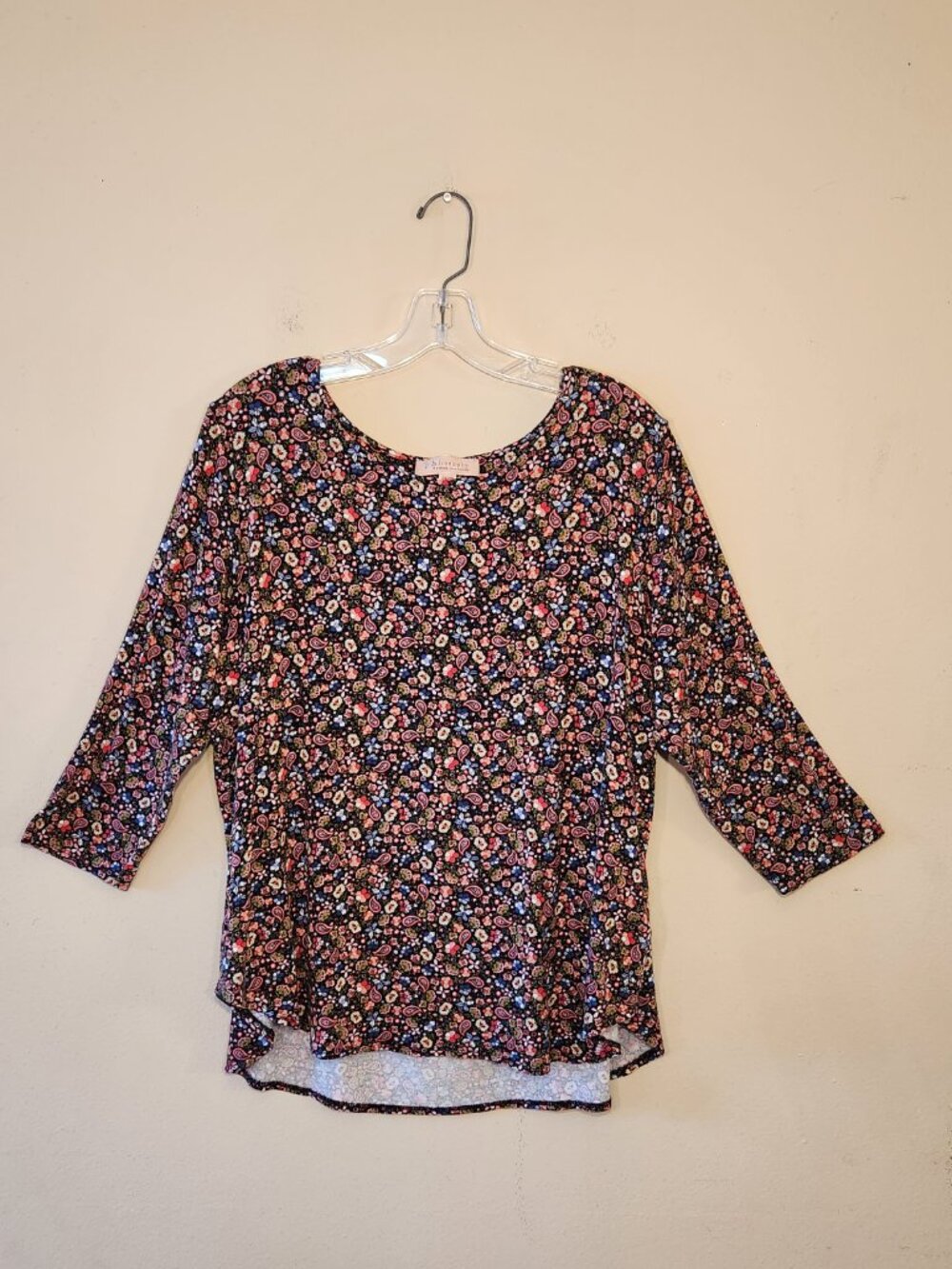 Philosophy 3/4 sleeve fall flower print shirt 1X